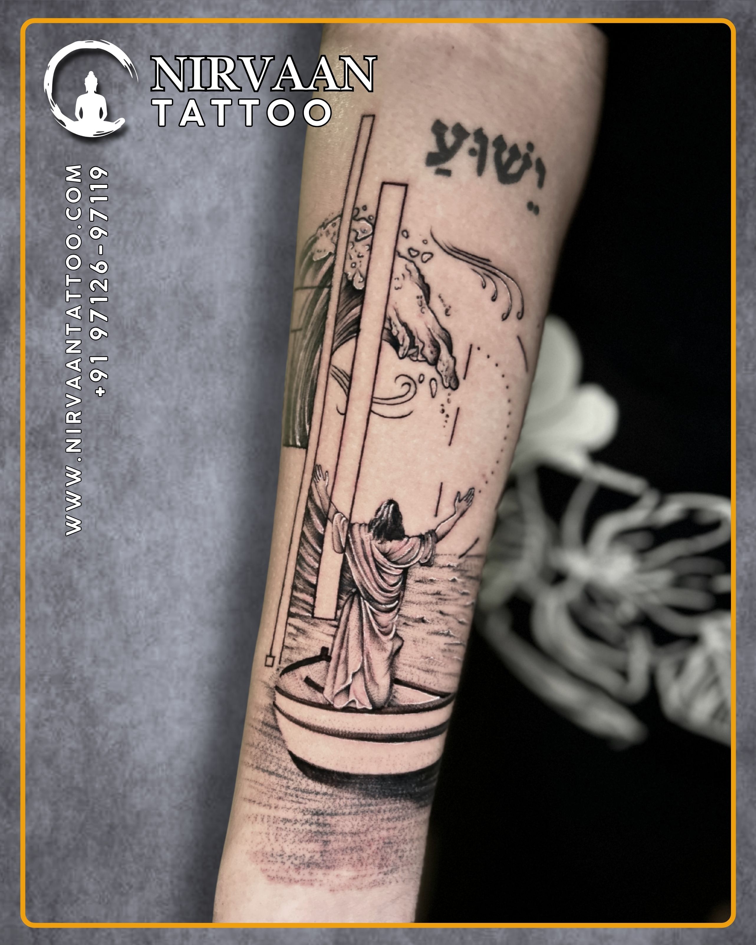 Jesus micro realism tattoo design